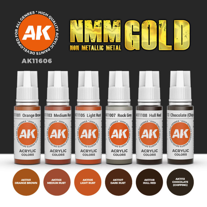 AK Interactive – Set Non Metallic Metal : Gold (3Gen)