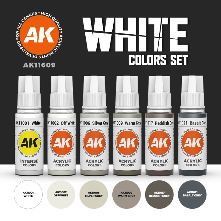 AK Interactive – Set White Colors (3Gen)