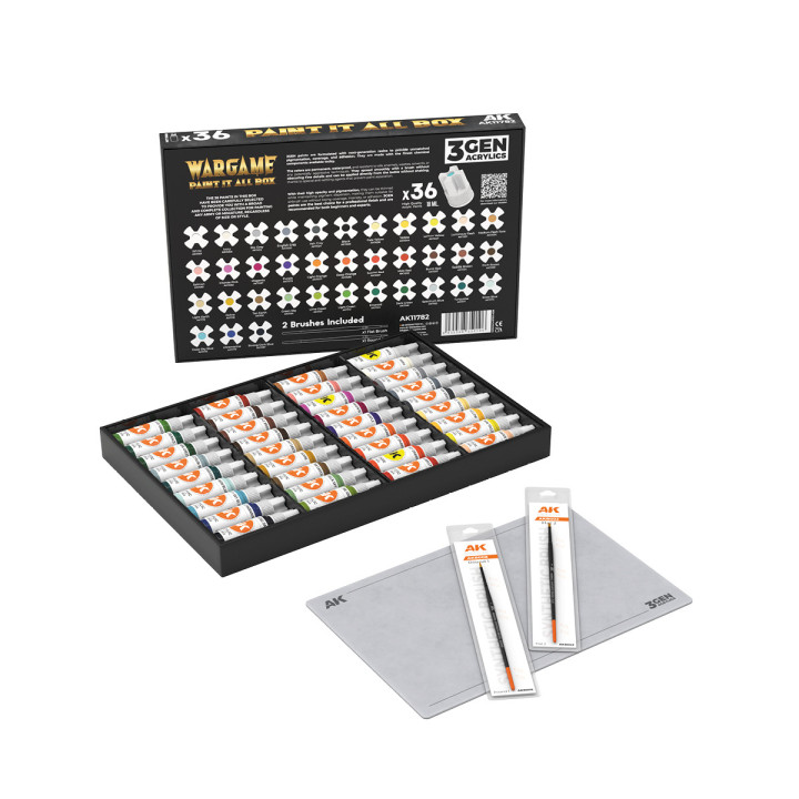 AK Interactive – Wargame Paint It All, 36 couleurs (3Gen)