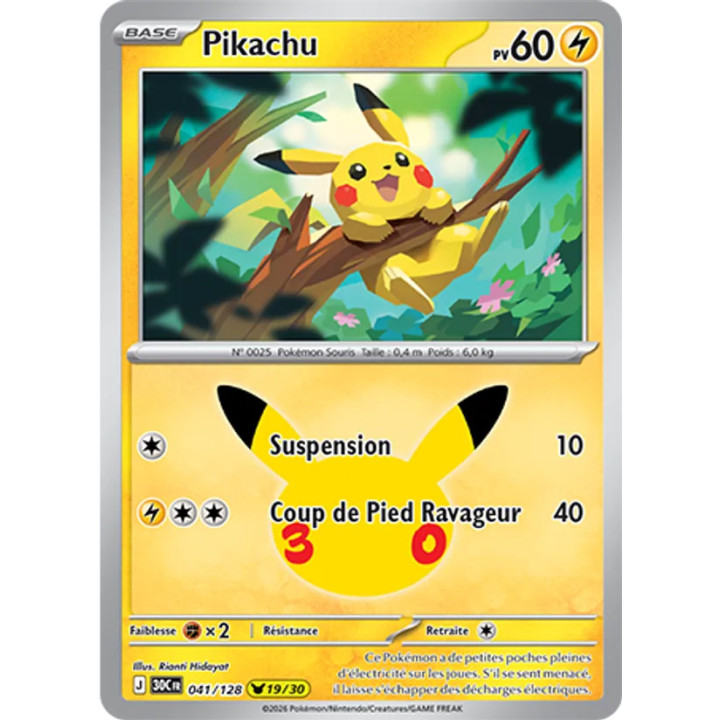 Pikachu – 30ᵉ Anniversaire n° 041 – Français
