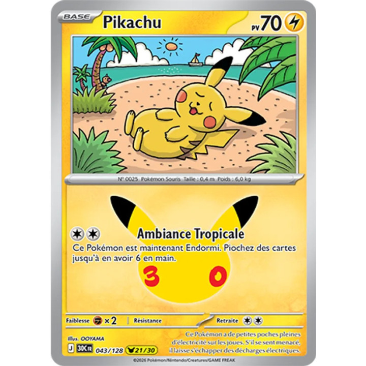 Pikachu – 30ᵉ Anniversaire n° 043 – Français