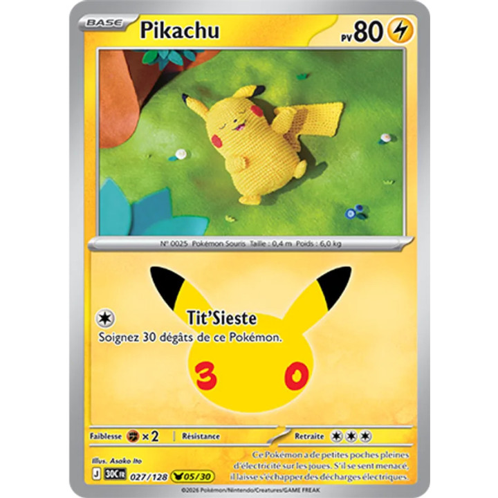 Pikachu – 30ᵉ Anniversaire n° 027 – Français
