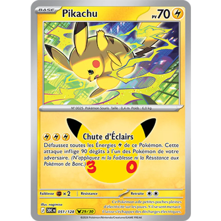 Pikachu – 30ᵉ Anniversaire n° 051 – Français