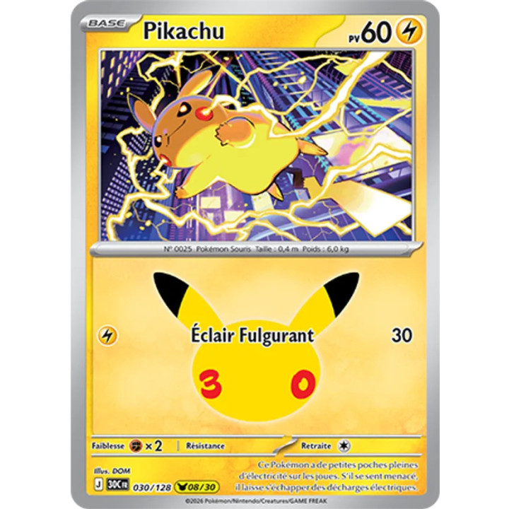 Pikachu – 30ᵉ Anniversaire n° 030 – Français